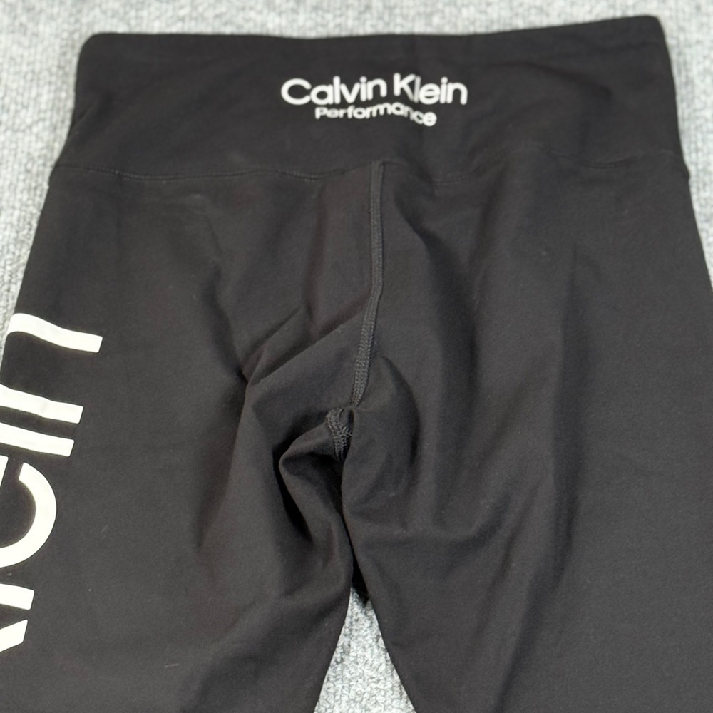 Calvin Klein Small Performance Capri Leggings Neutral Waistband Inner Pocket Gym - Picture 2 of 10